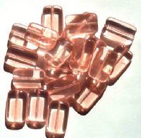 20 18mm Rosaline Pink Chiclet Glass Beads